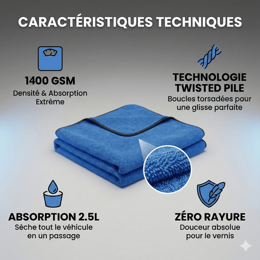 SERVIETTE ULTRA ABSORBANTE voiture Shiny99